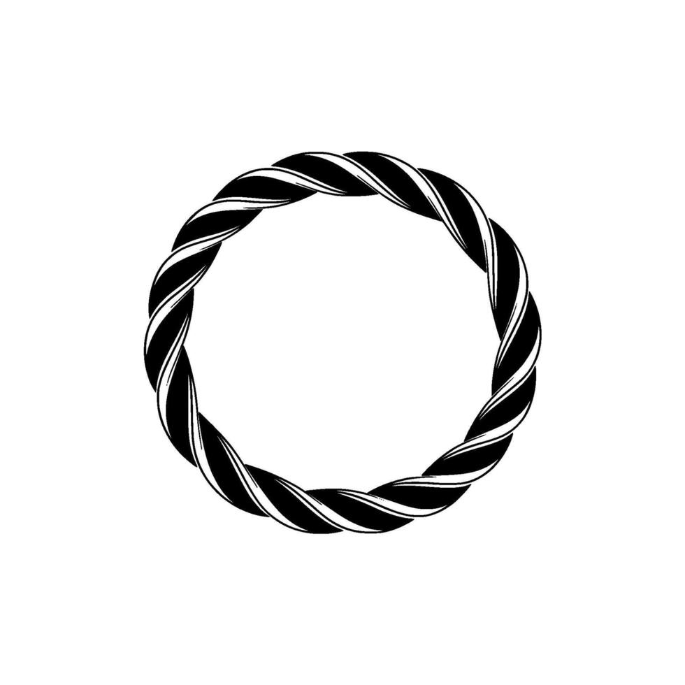 Spiraling Knot, Minimalist Circle, Black White vector