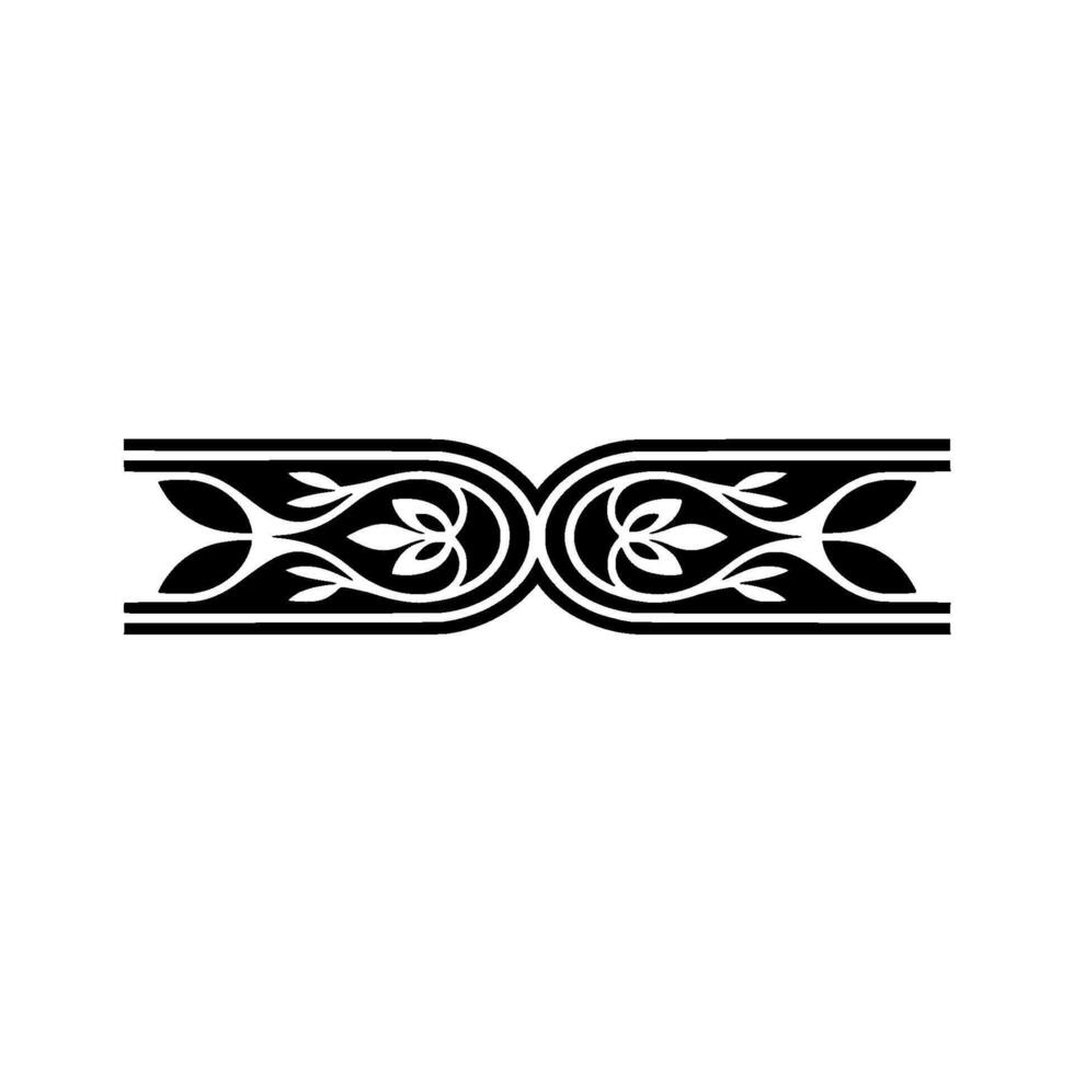 Intricate Black Floral Border, Vintage Element, Motif vector