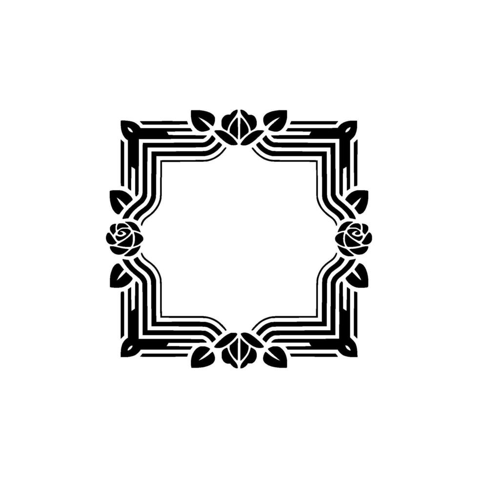 Art Deco Rose Frame Elegant Geometric vector