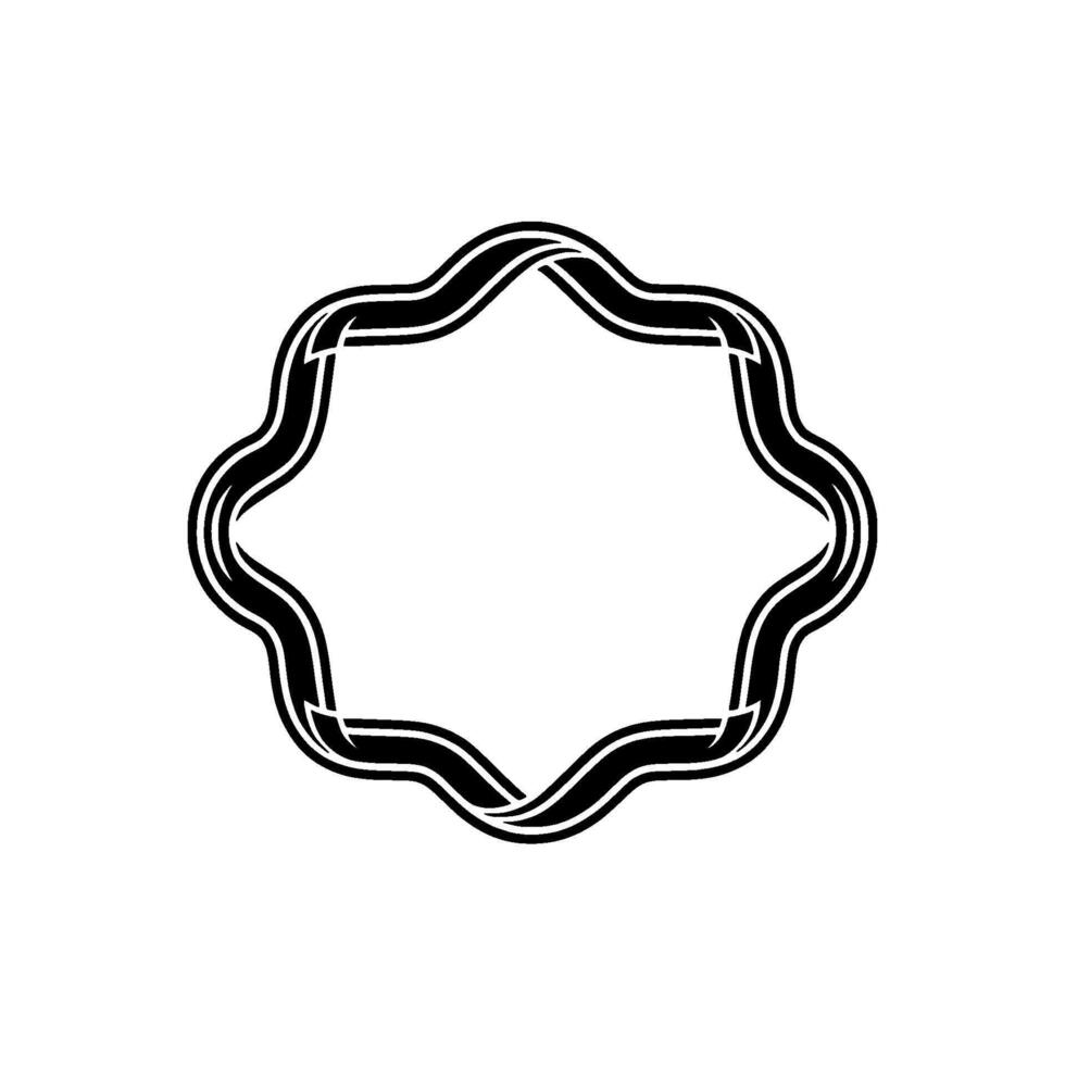 Abstract Wave Frame, Minimalist, Circular Motif - Pattern vector