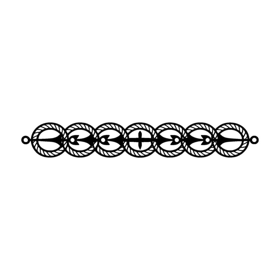 Nautical Border Celtic Knot Rope, Minimalist Style vector