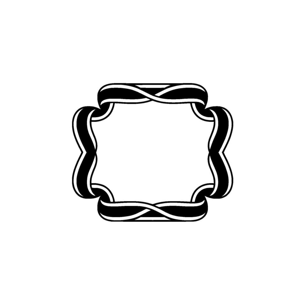 Elegant Ribbon Frame, Vintage Style, Minimalist vector
