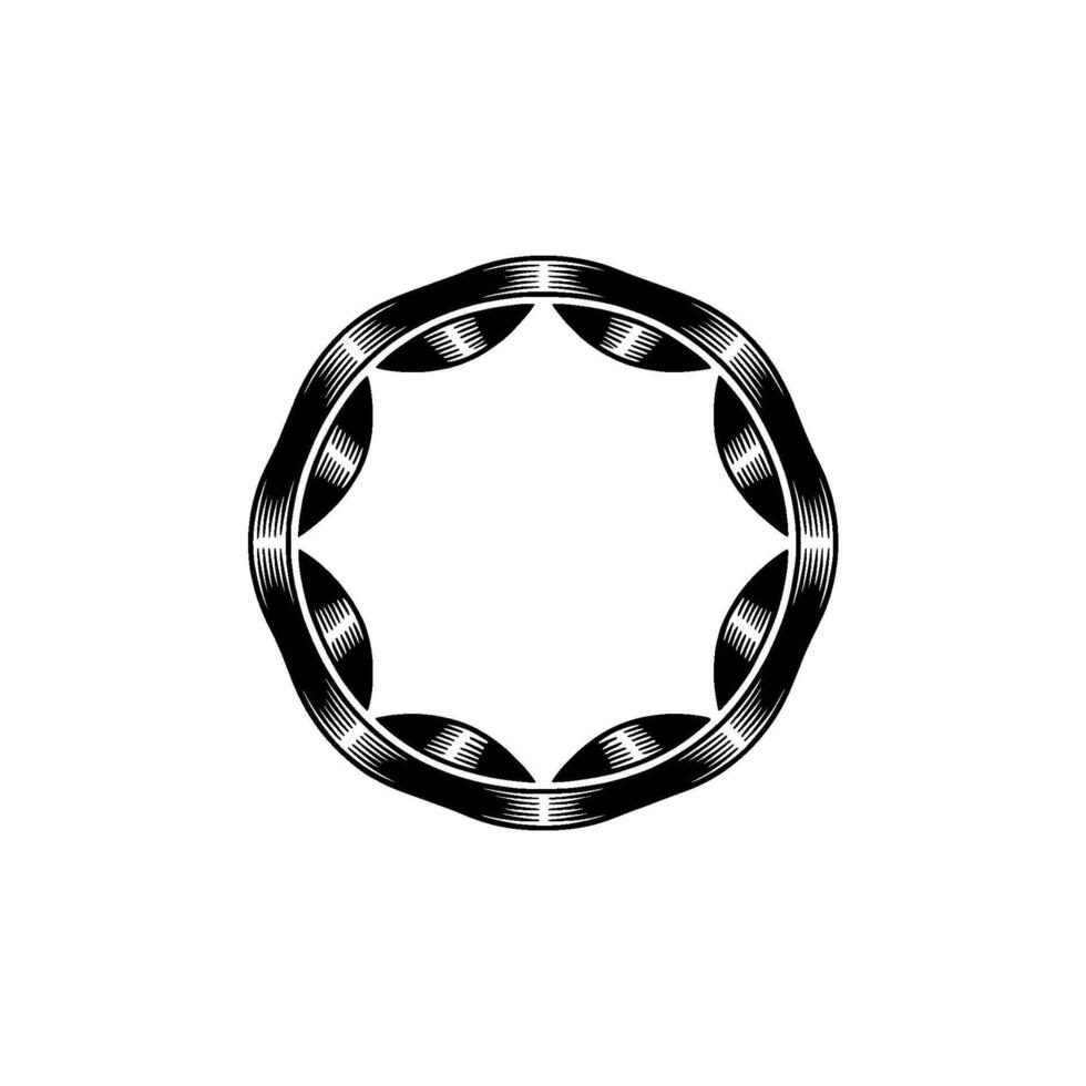 Geometric Spiral Emblem, Minimalist, Circular Motif - Pattern vector