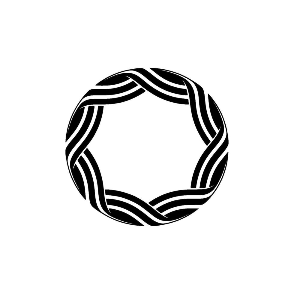 Abstract Woven Circle, Minimalist, Circular Harmony vector