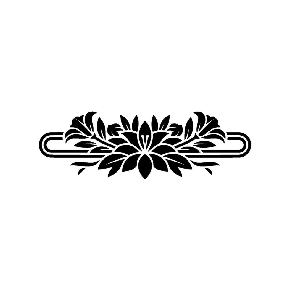 Elegant Floral Border, Vintage Element, Balance vector