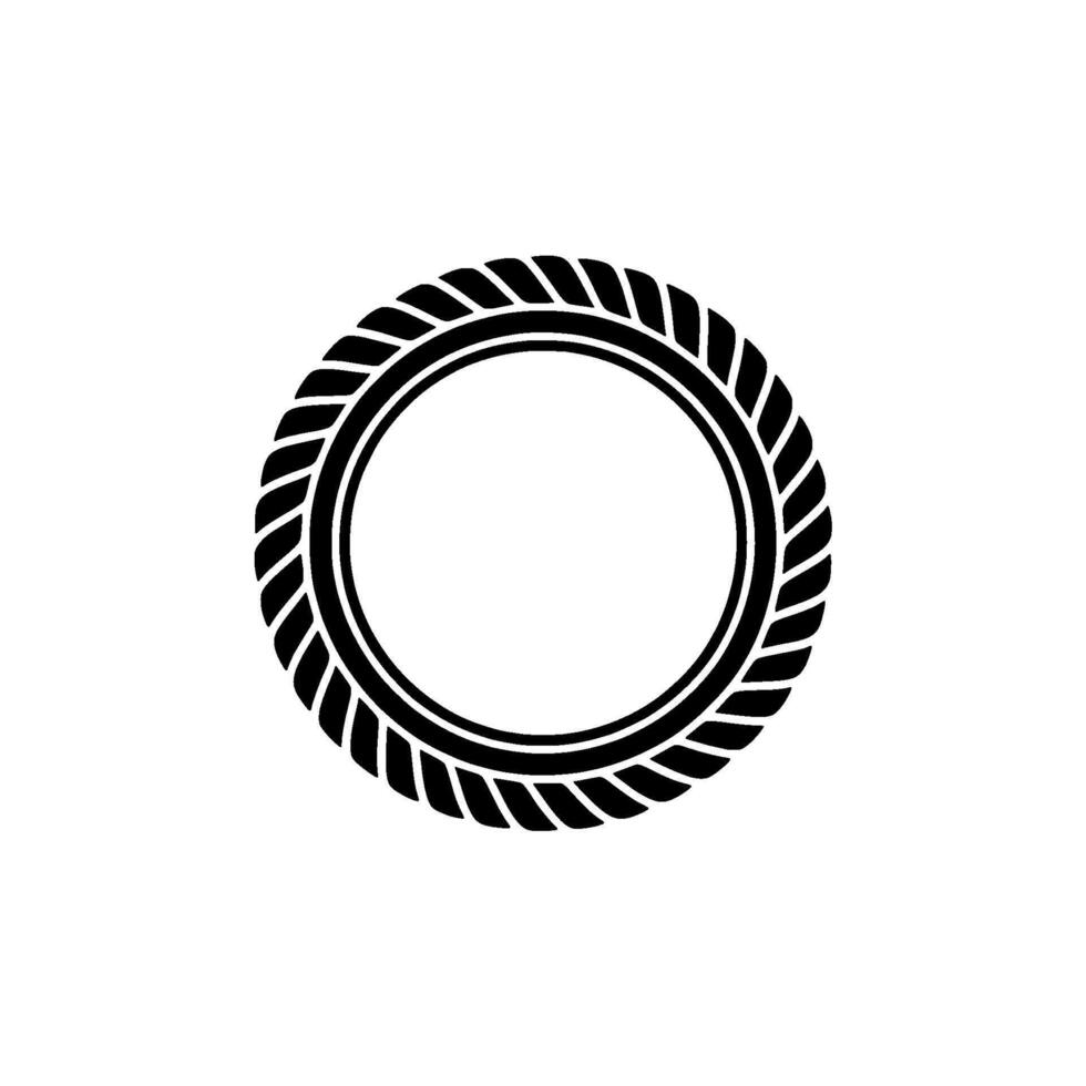 Minimalist Rope Circle, Modern Emblem, Outline vector