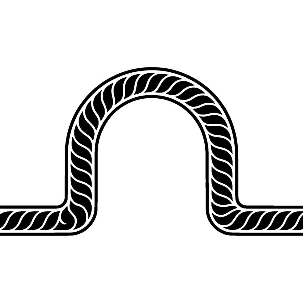 Stylized U-Shape, Geometric Ornament, Minimalist vector