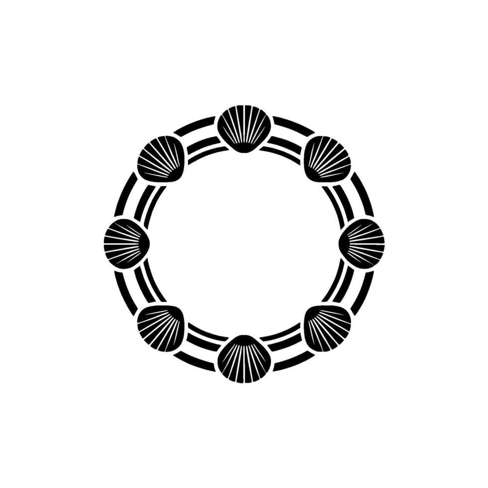Minimalist Seashell Circle, Elegant Coastal vector
