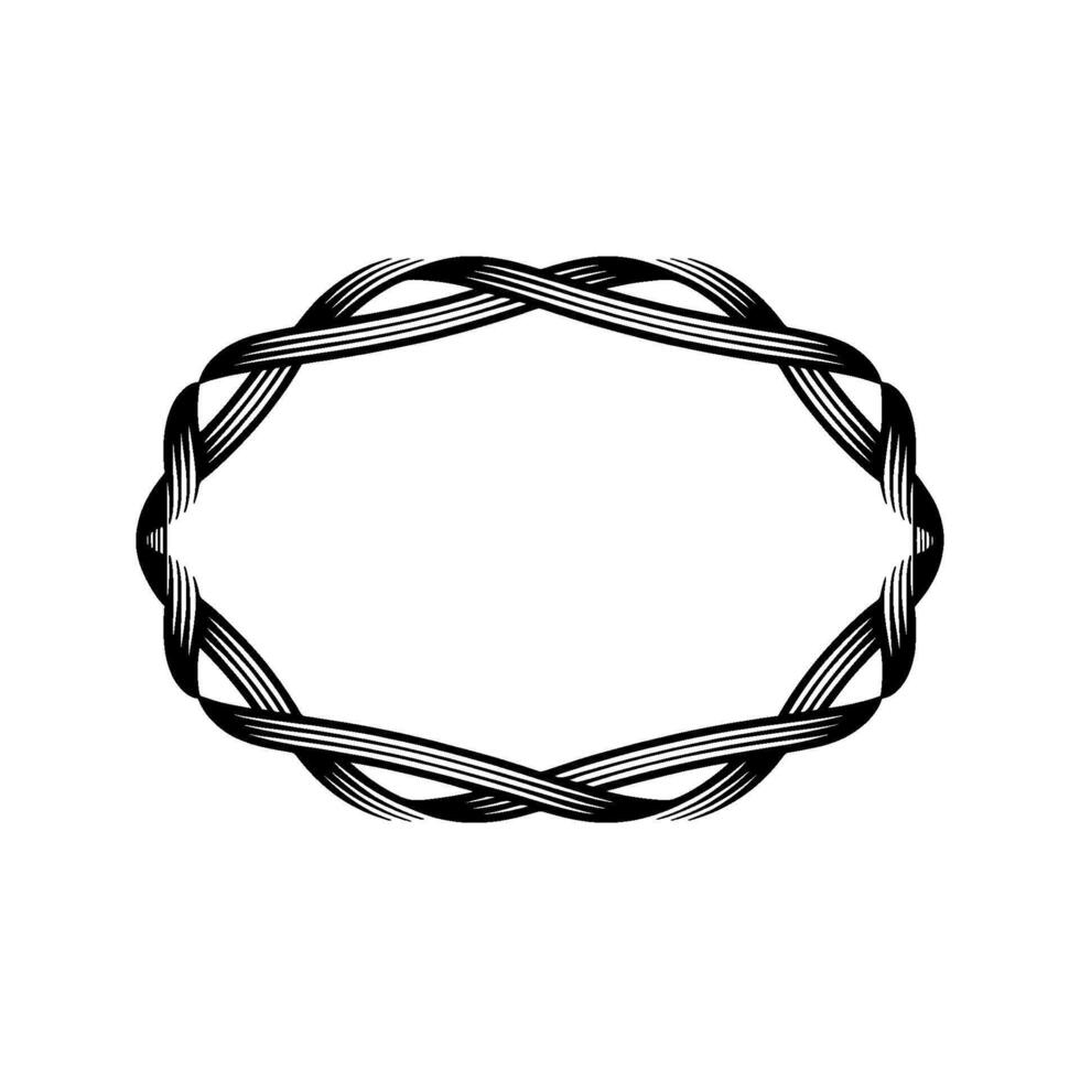 Intricate Woven Frame, Minimalist vector