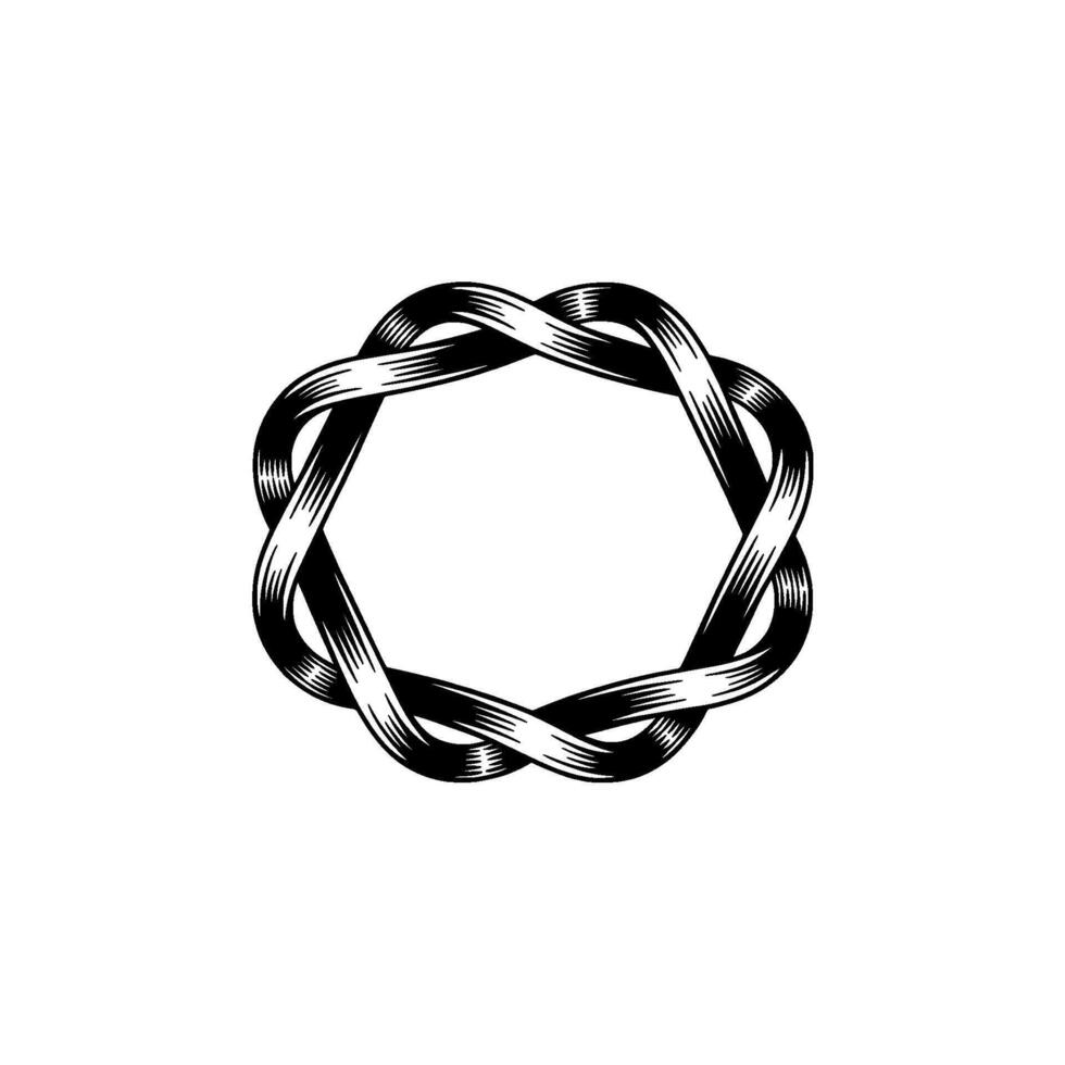 Intricate Woven Circle, Vintage Emblem vector