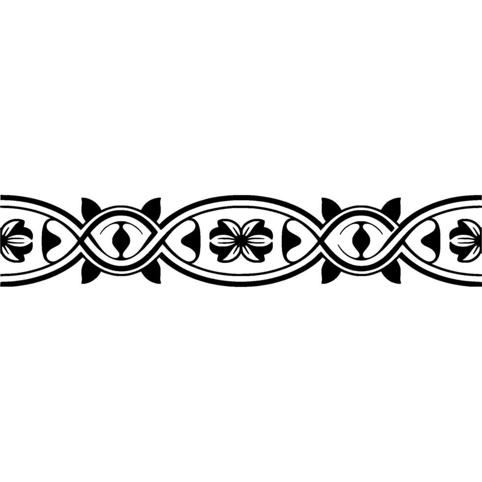 Elegant Floral Border, Vintage Element, - Contour vector