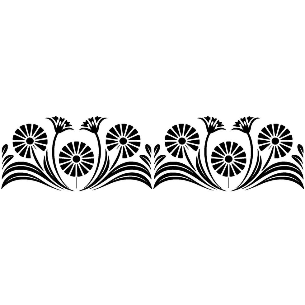 Stylized Floral Border, Elegant Deco, Vintage vector