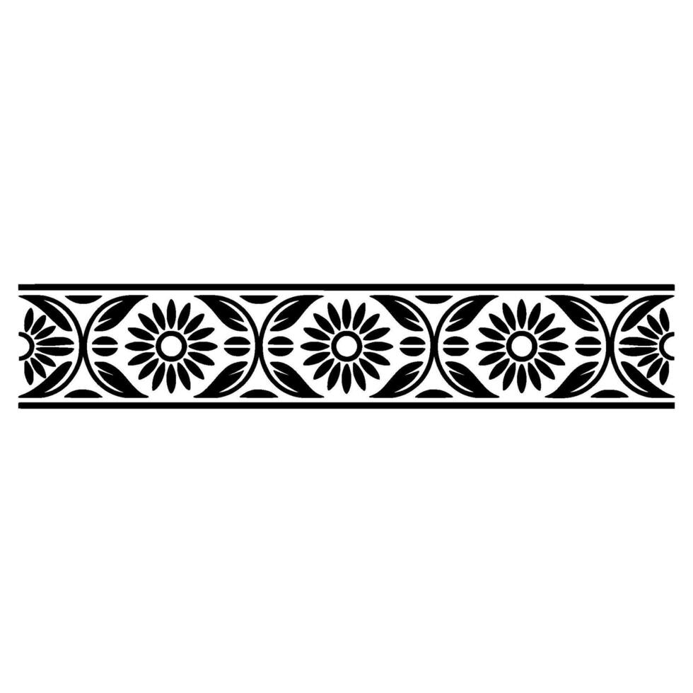 Intricate Floral Border, Vintage, Decorative Element - Geometric vector