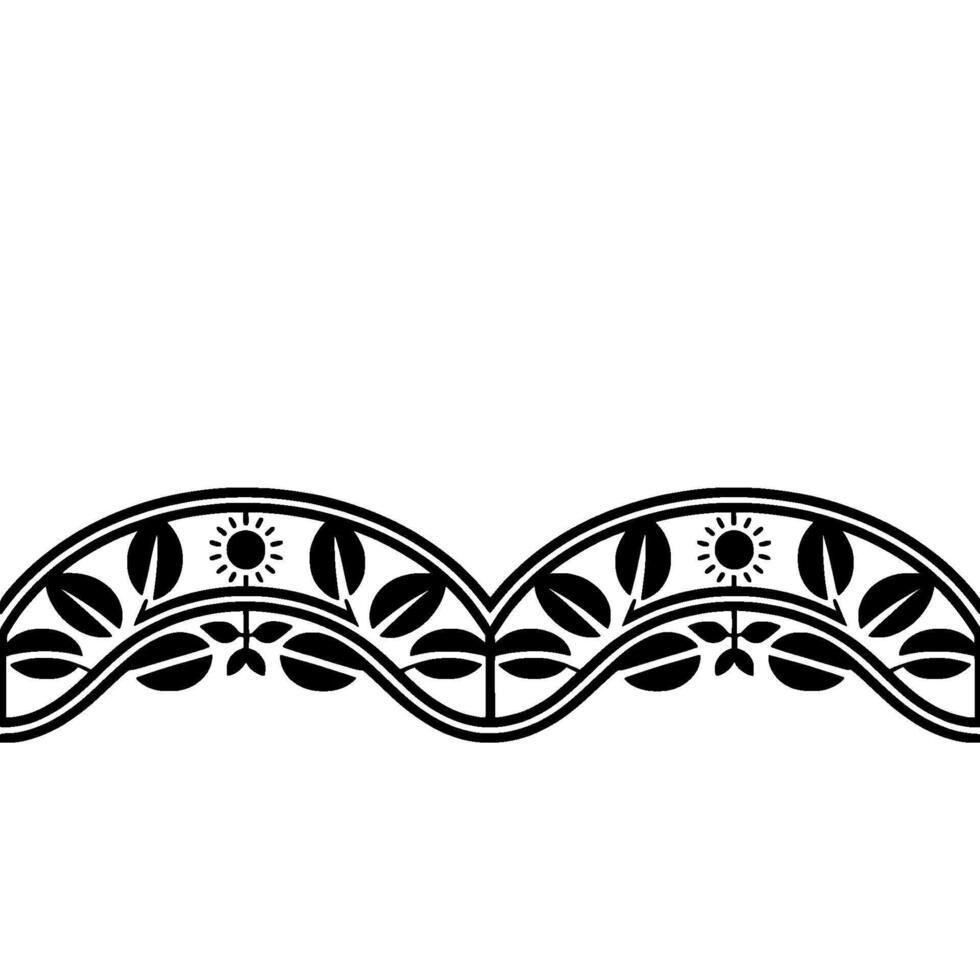 Stylized Floral Border, Art Deco Inspired, Decorative - Vintage vector