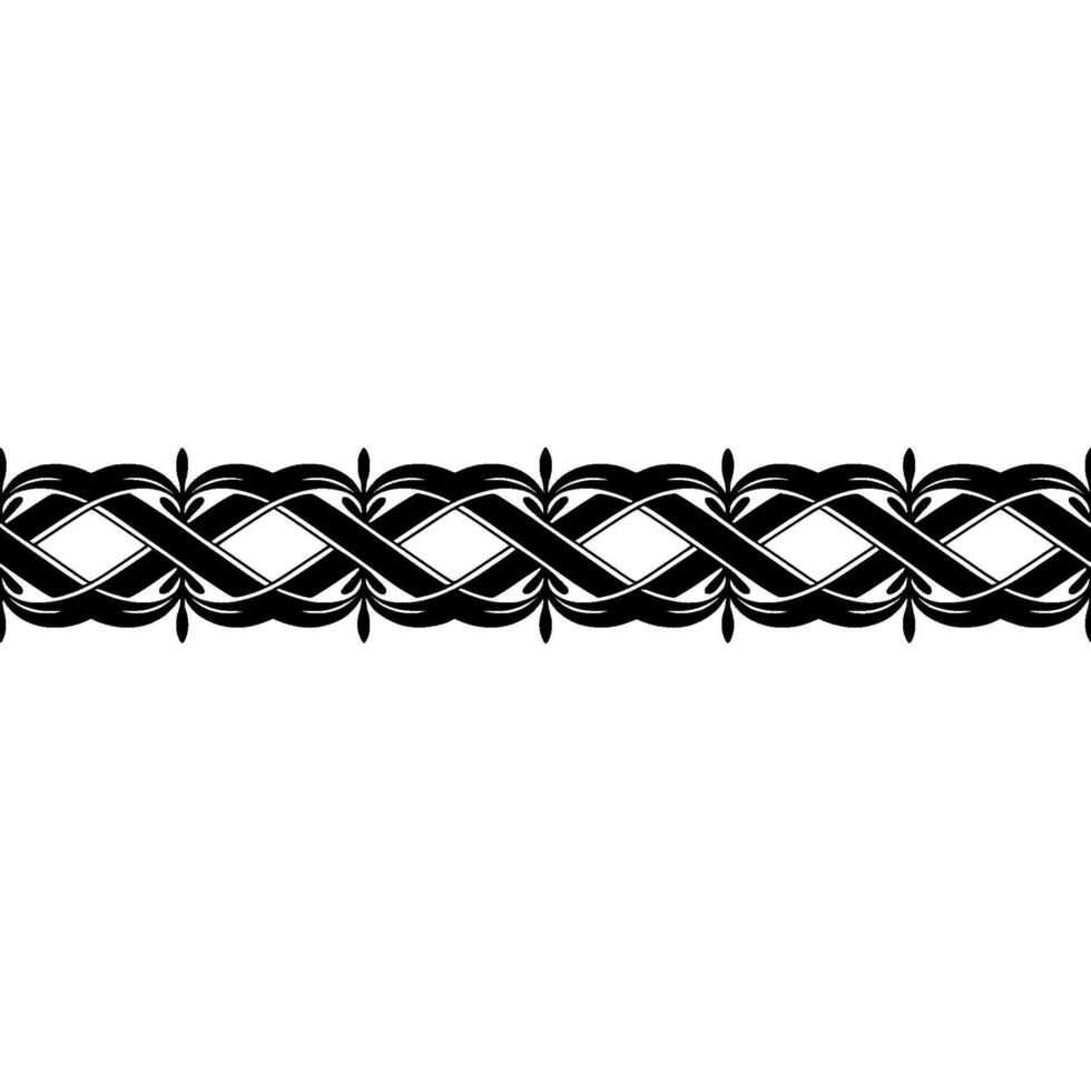 Elegant Woven Border, Vintage, Decorative Element vector
