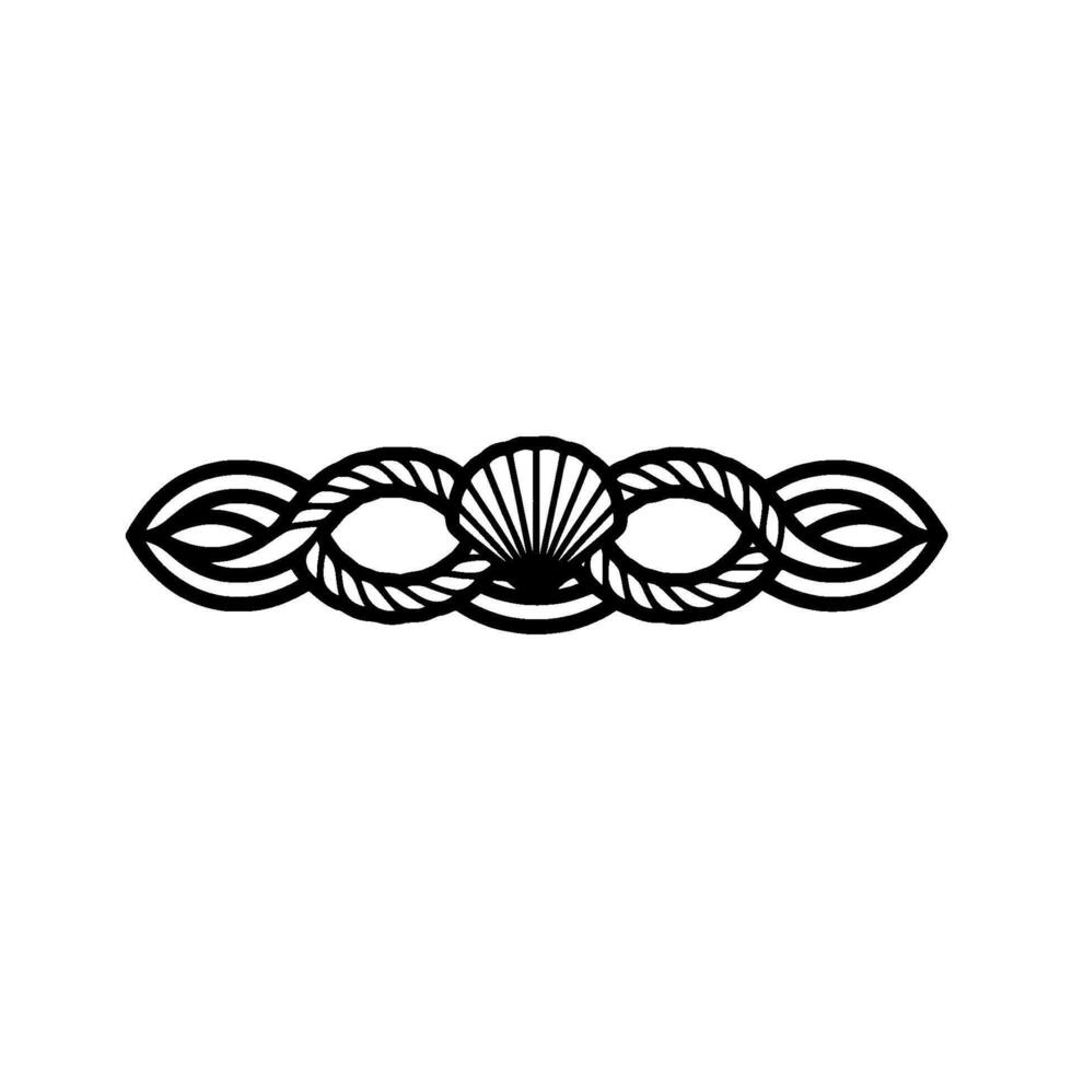 Nautical Knot Shell Emblem, Minimalist vector