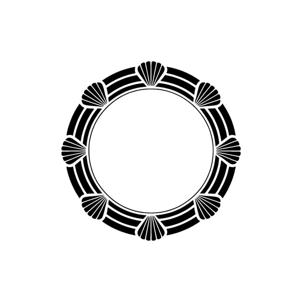 Geometric Seashell Frame, Minimalist, Ornament vector