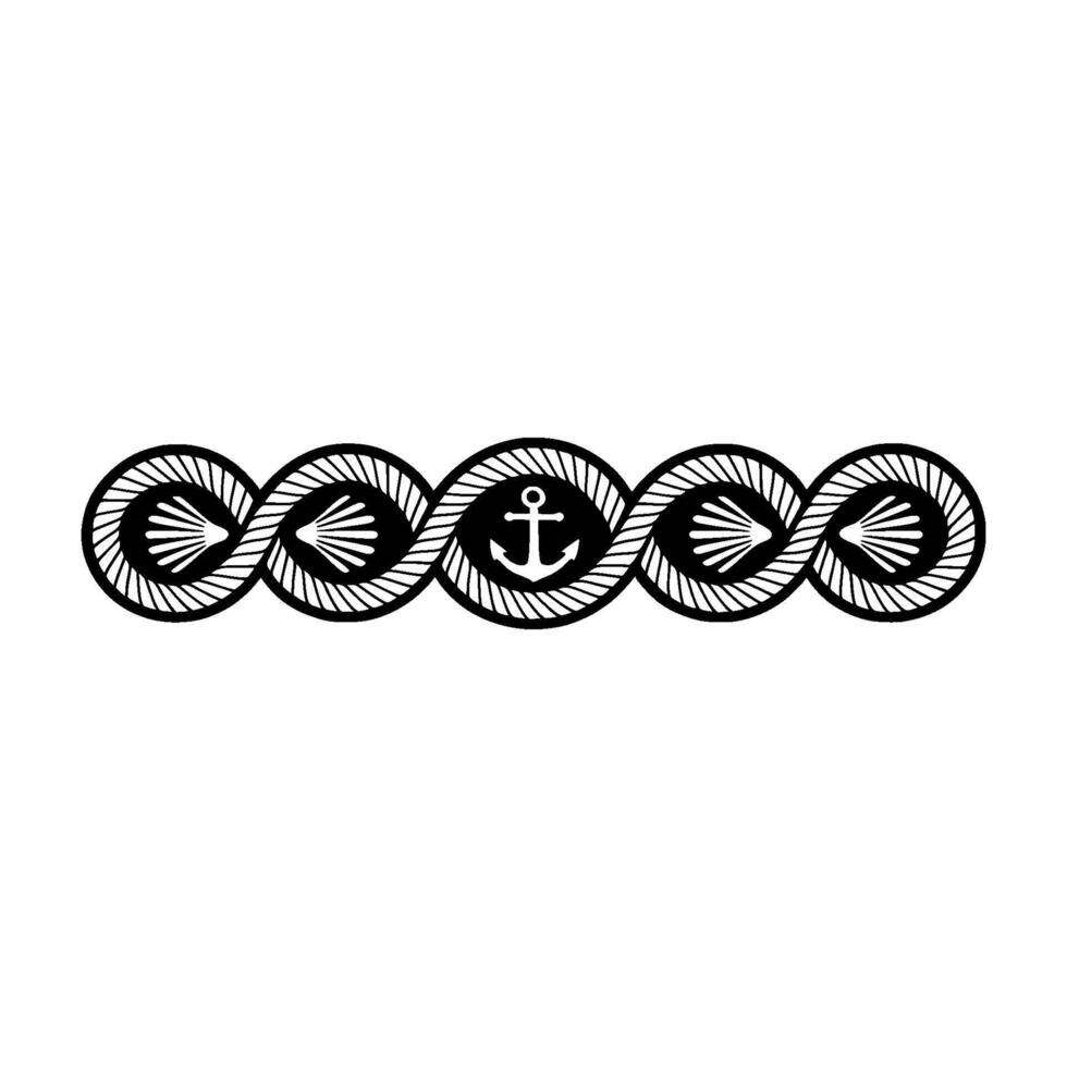 Nautical Anchor Border, Geometric Maritime vector