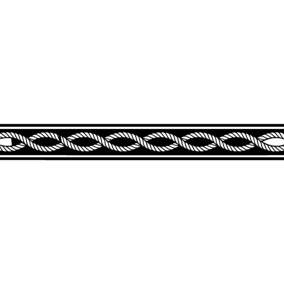 Nautical Border, Vintage Rope Detail, Minimalist, Linear vector