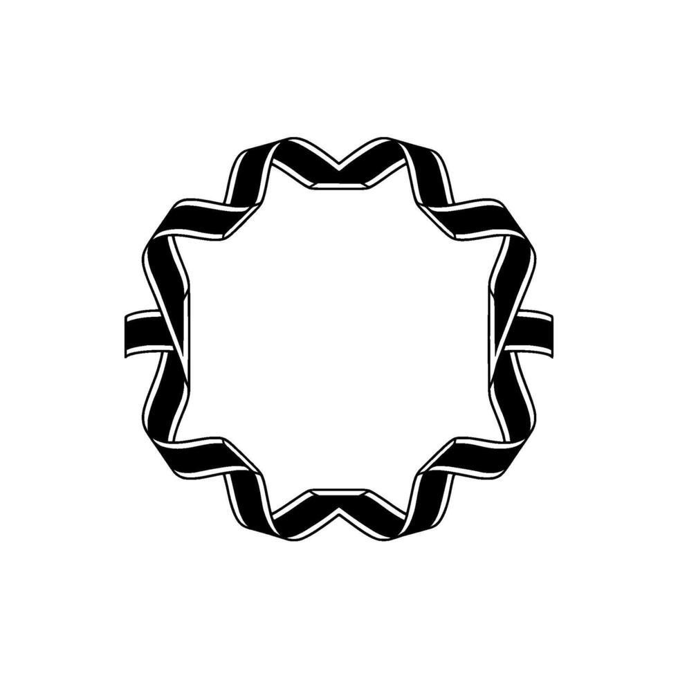 Abstract Ribbon Frame, Minimalist, Dark Silhouette vector