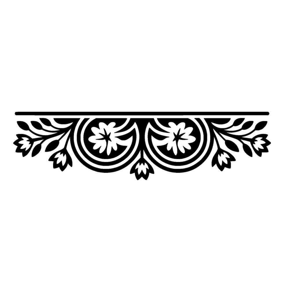 Elegant Floral Border, Vintage Element, - Art nouveau, Line vector