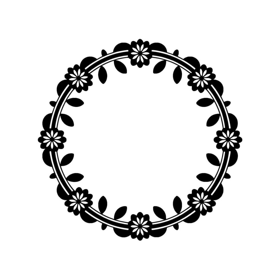 Floral Circle Border, Elegant Botanical vector