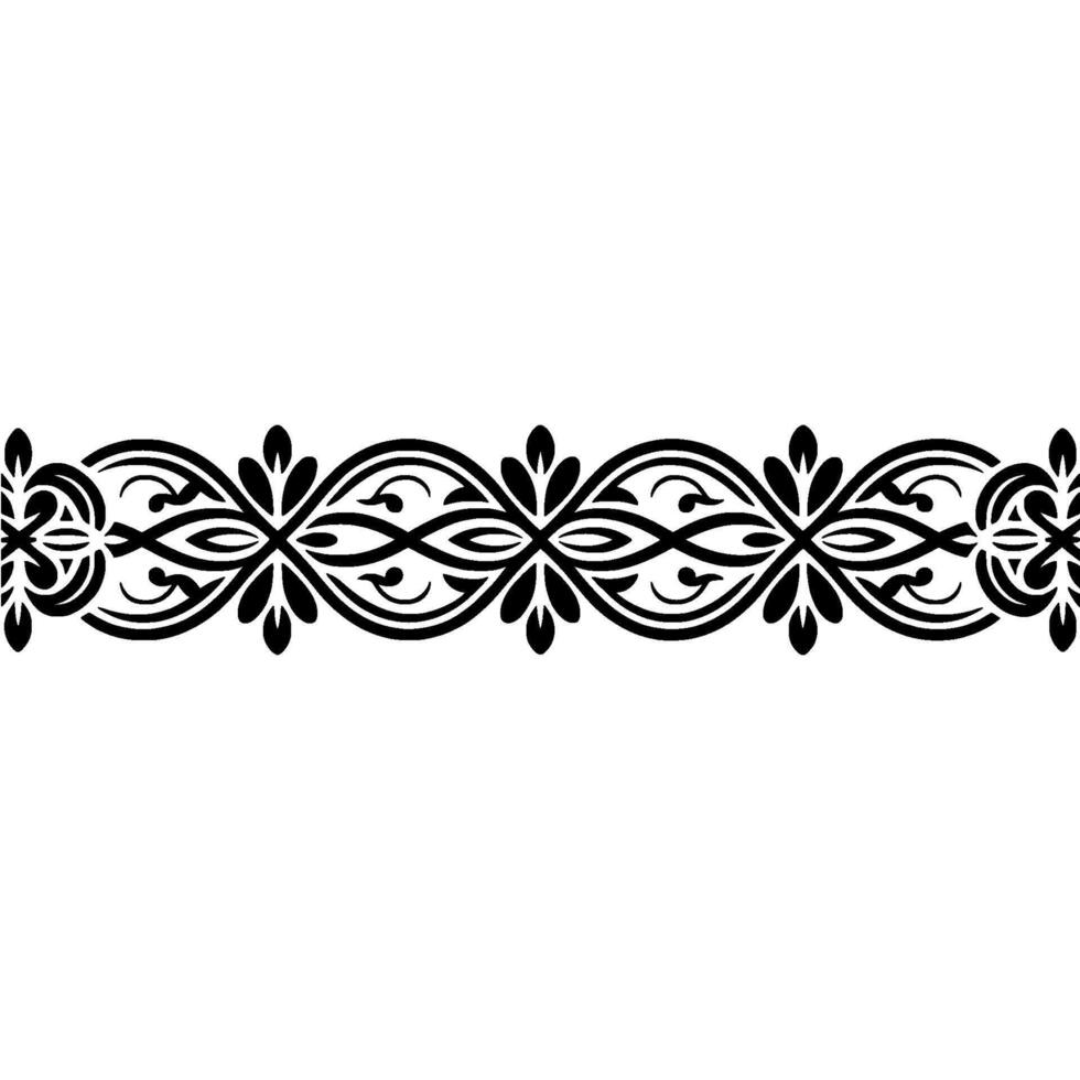 Elegant Black Floral Border, Vintage Element, - Lineart, Pattern vector