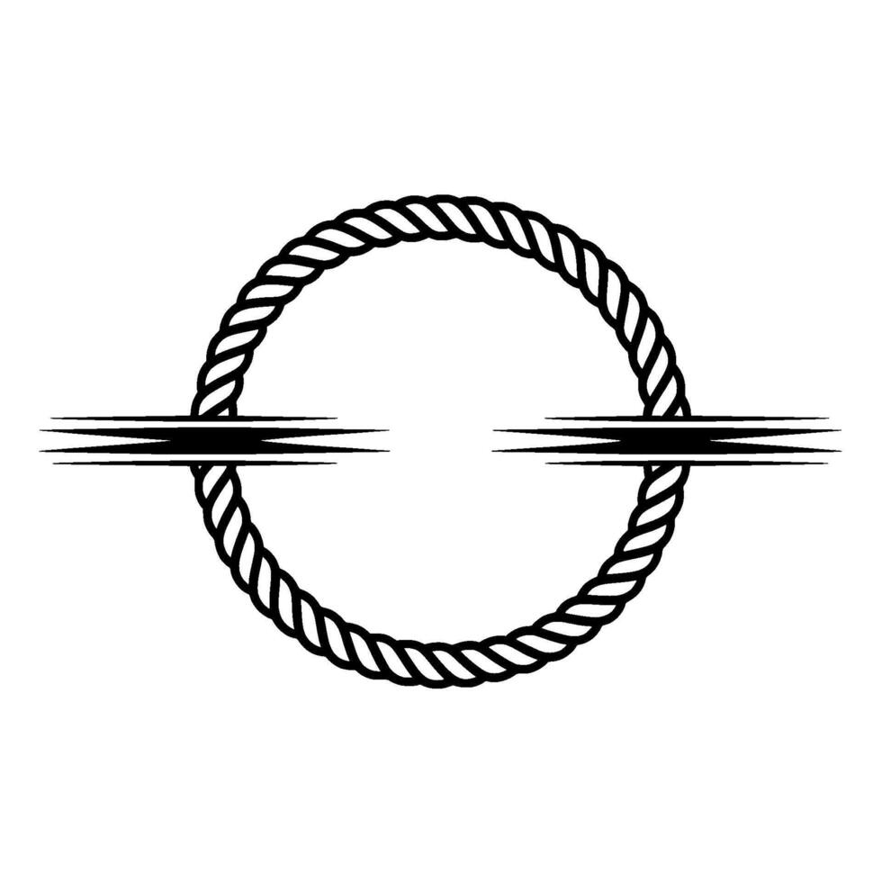 Nautical Circle Emblem, Maritime Symbol, Vintage, Rope vector