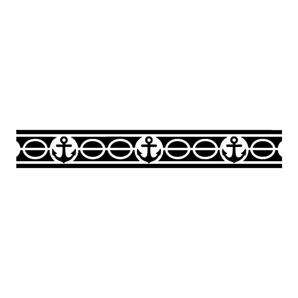 Nautical Border, Vintage Style, Maritime Motif, Anchor vector