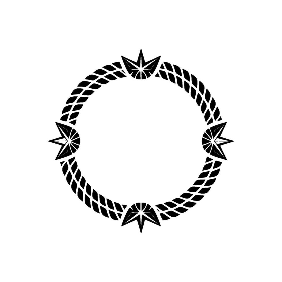 Geometric Wreath with Origami Cranes Minimalist vector