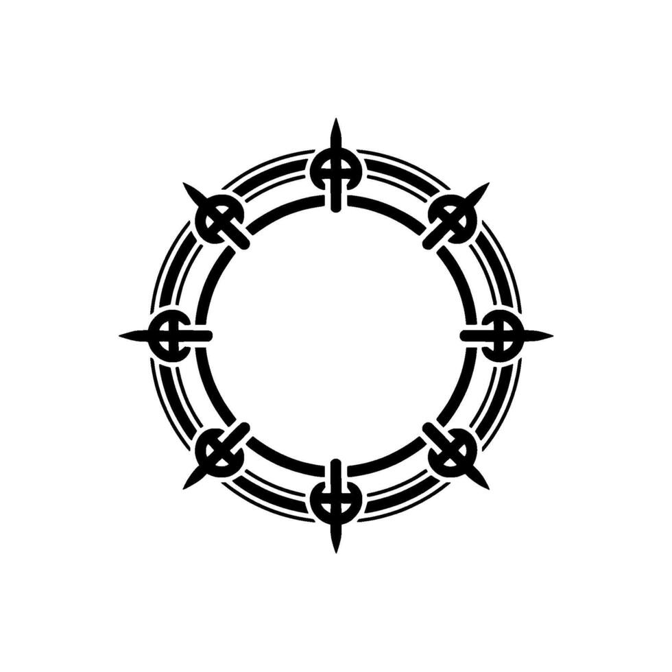Stylized Celtic Circle Emblem, Mysterious Protective vector