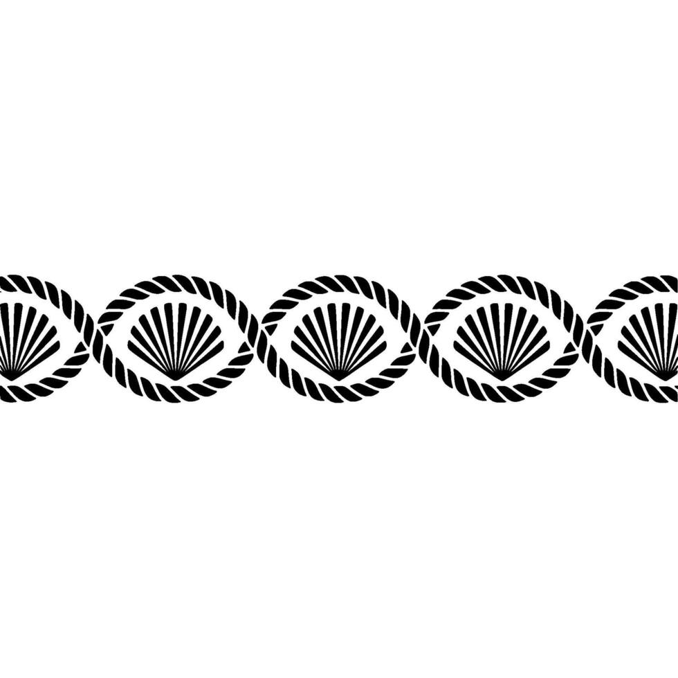 Nautical Rope Shell Border Vintage Coastal vector