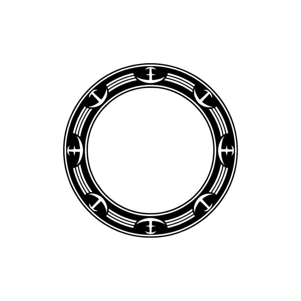 Nautical Circle Frame, Vintage Maritime, Retro vector