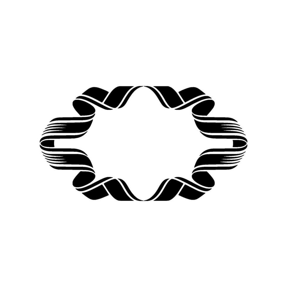 Abstract Ribbon Circle, Minimalist, Modern Emblem, Symmetry vector