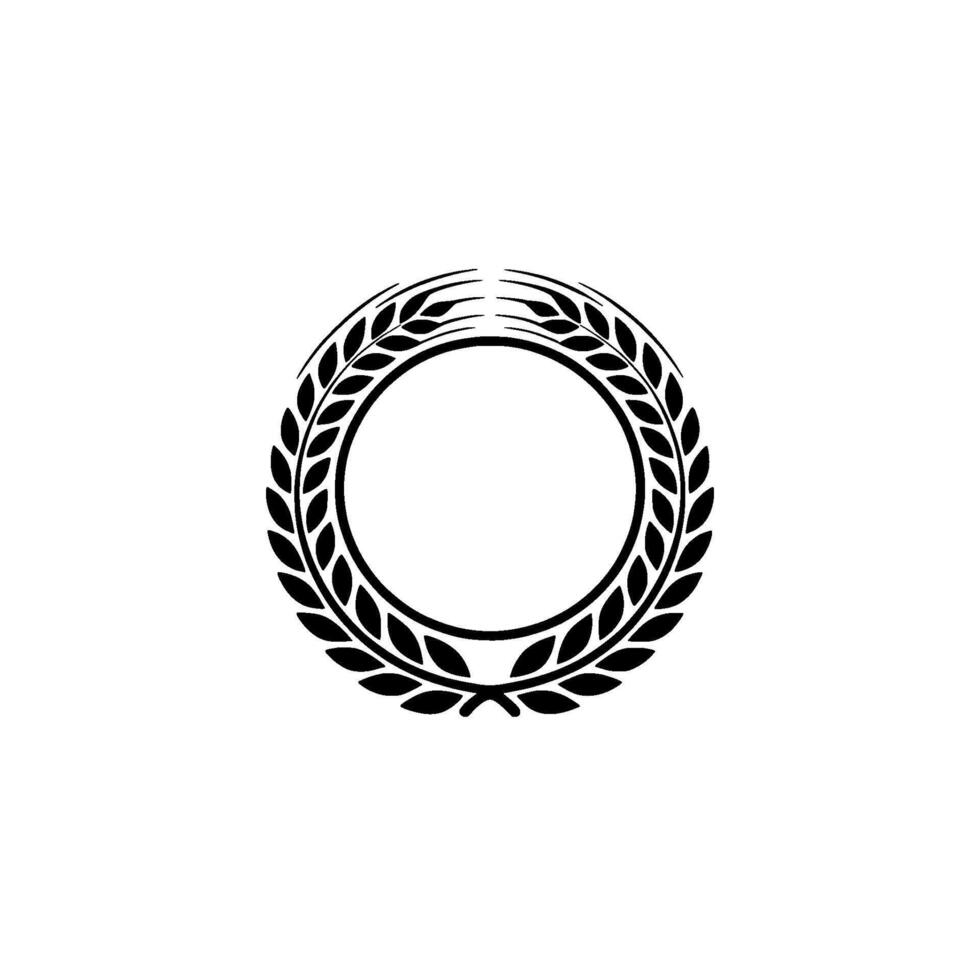 Elegant Laurel Wreath Emblem, Minimalist, Award vector