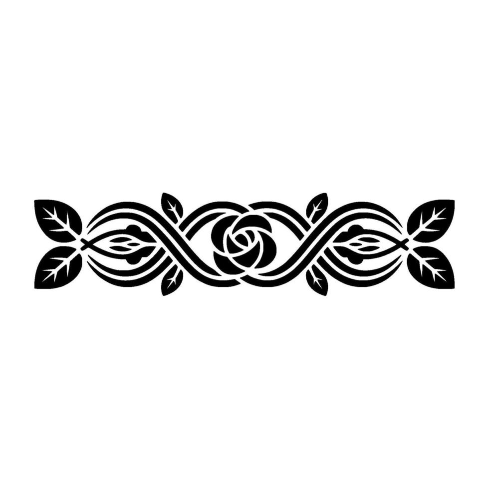 Elegant Floral Border, Vintage, Decorative Element, - Swirls, Leaves vector