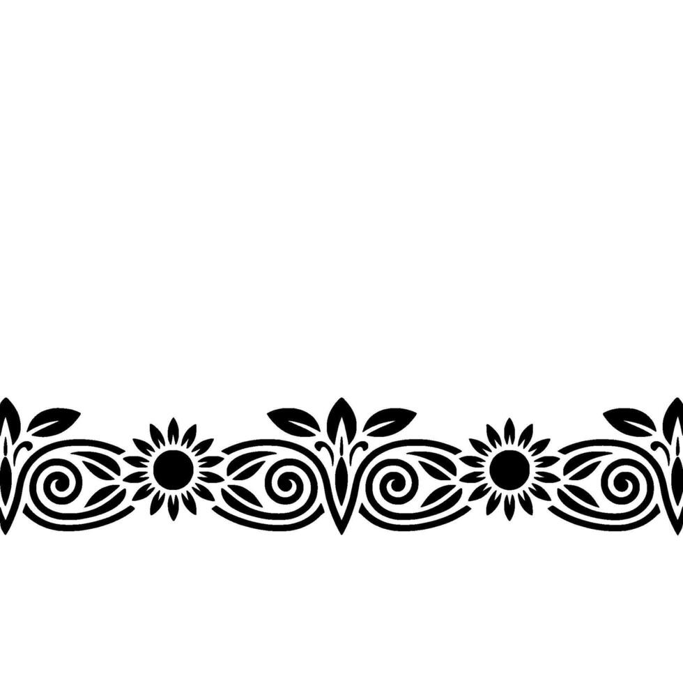 Intricate Floral Border, Vintage, Elegant Ornamentation, Leaves vector