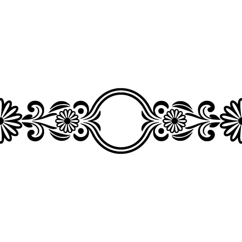 Elegant Floral Border, Vintage Element, - Ornament, Intricate vector