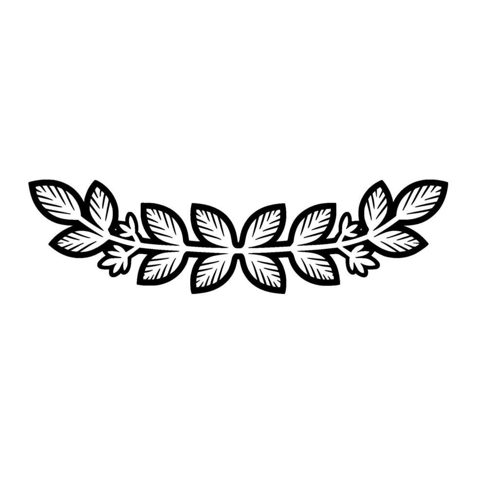 Elegant Leaf Wreath, Minimalist, Botanical Illustration vector