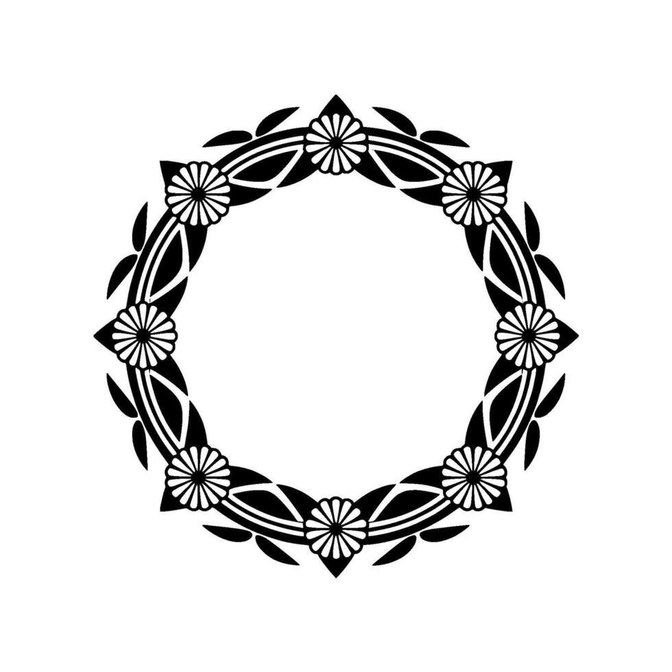 Elegant Floral Wreath Border, Minimalist, Geometric vector