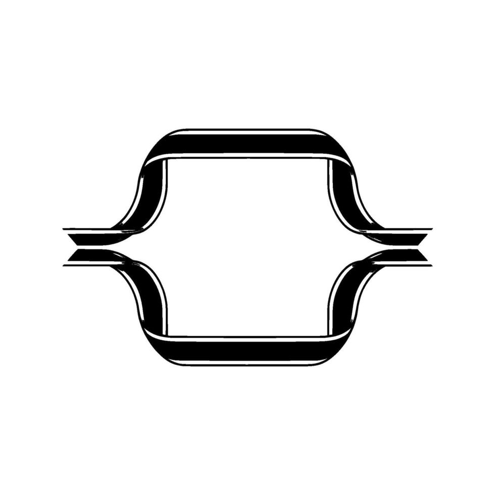 Elegant Ribbon Frame, Minimalist, Decorative vector