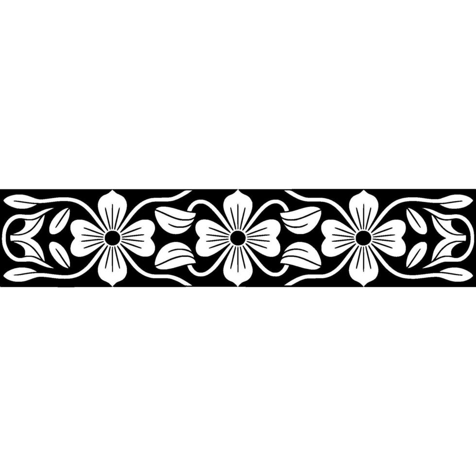 Elegant Floral Border, Vintage, Decorative Element, - Pattern, Textile vector