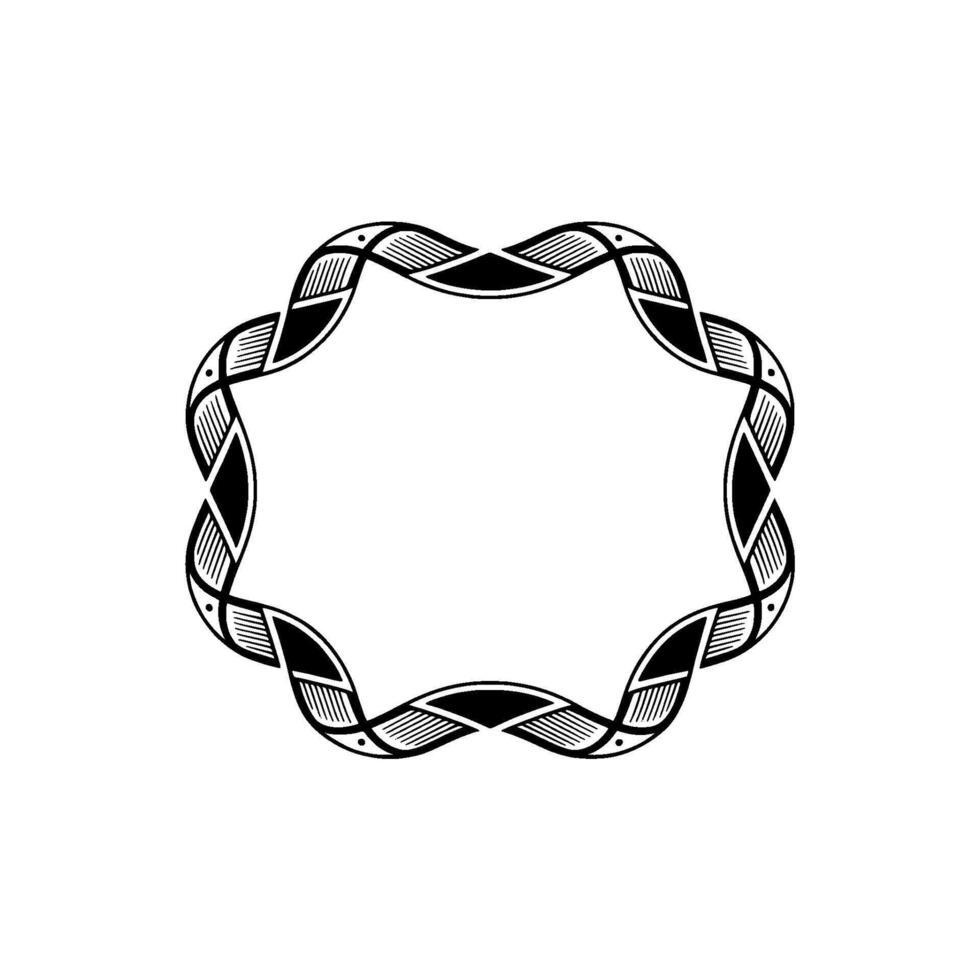 Intricate Woven Frame, Vintage, Minimalist Ornament vector