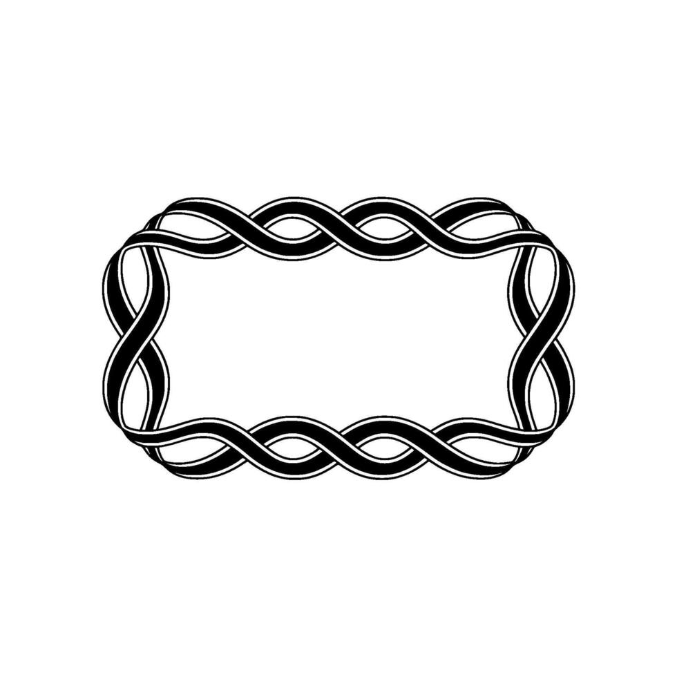 Intricate Woven Border, Elegant, Minimalist Frame vector