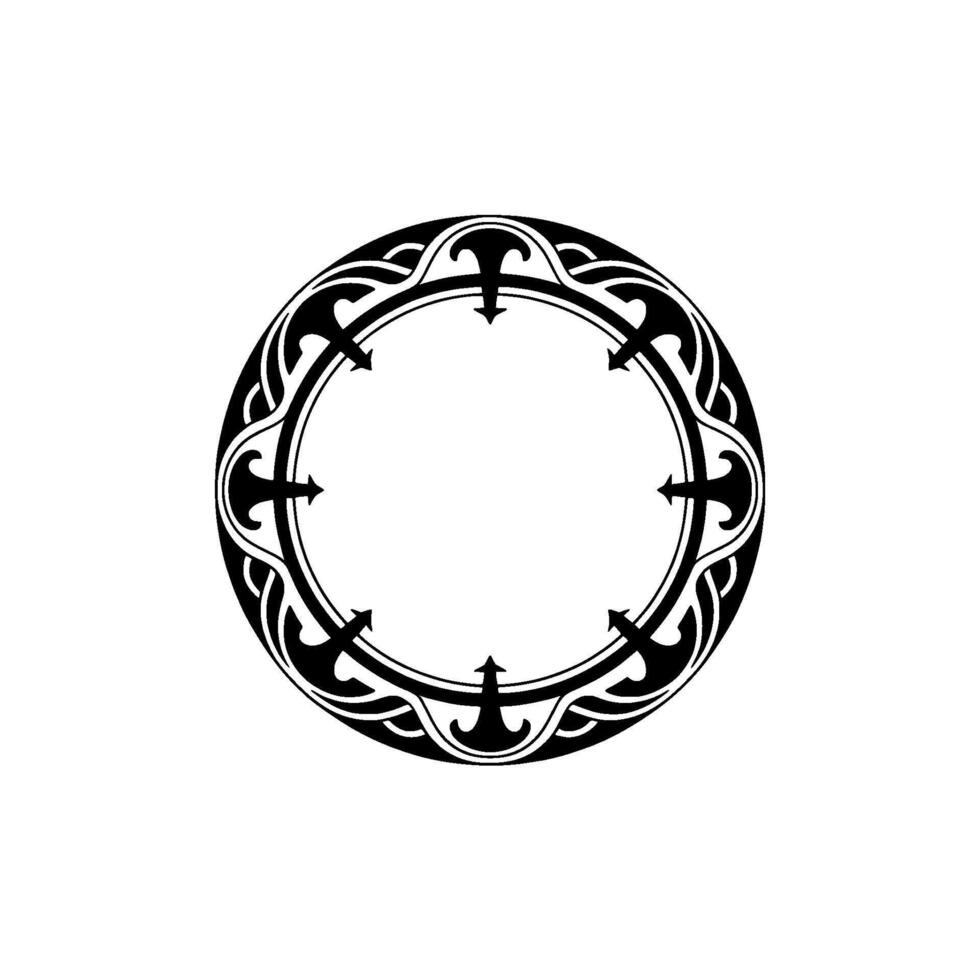 Intricate Celtic Circle Frame, Vintage - Symmetrical vector