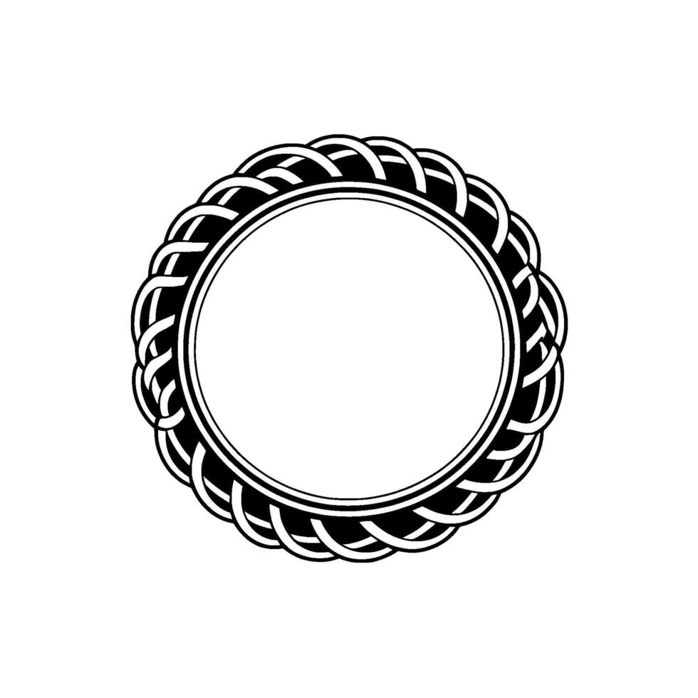 Intricate Celtic Knot Circle, Minimalist, Braid vector
