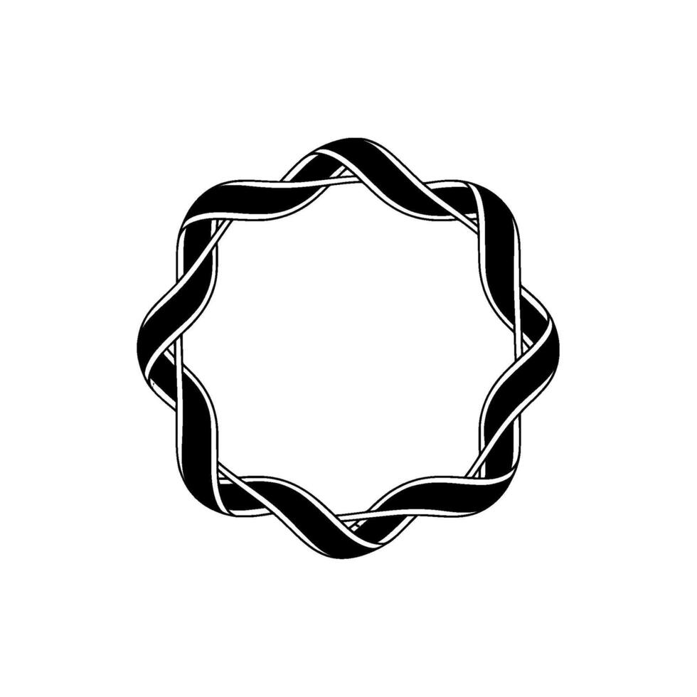 Intricate Woven Circle, Minimalist, Elegant Border vector