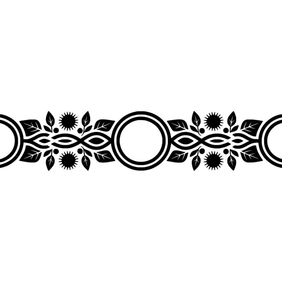 Stylized Botanical Border, Vintage Illustration - Decorative vector