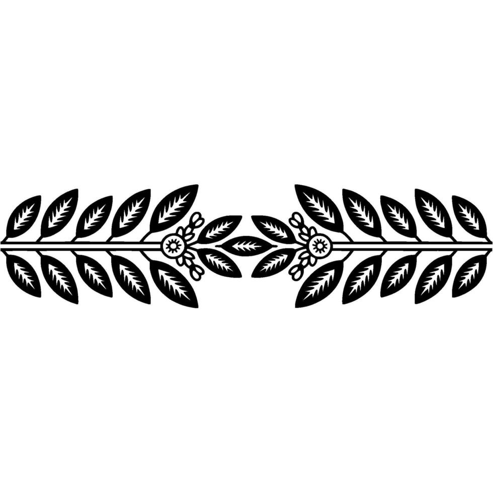 Stylized Leaf Border, Vintage Floral Accent vector