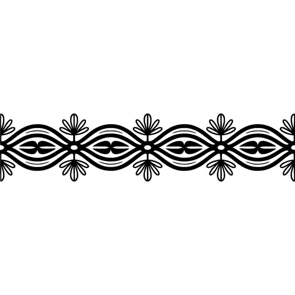 Elegant Art Deco Floral Border, Vintage, Artdeco vector
